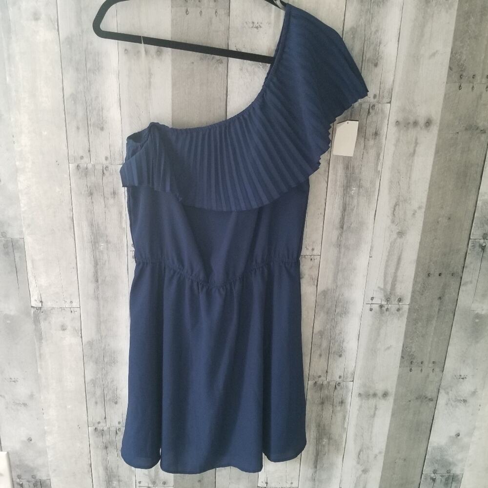 Nwt one the shoulder navy dress